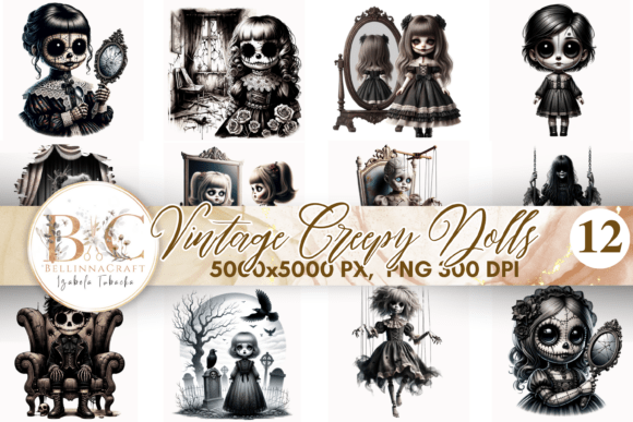 Download Vintage Creepy Dolls Clipart PNG - Doll Collection