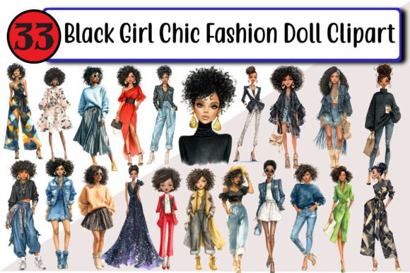 Download Black Girl Chic Fashion Doll Clipart - Doll Collection
