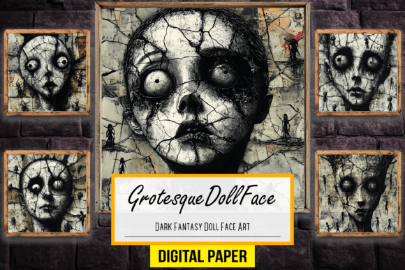 Download Dark Fantasy Doll Face Artwork Backdrop - Doll Collection
